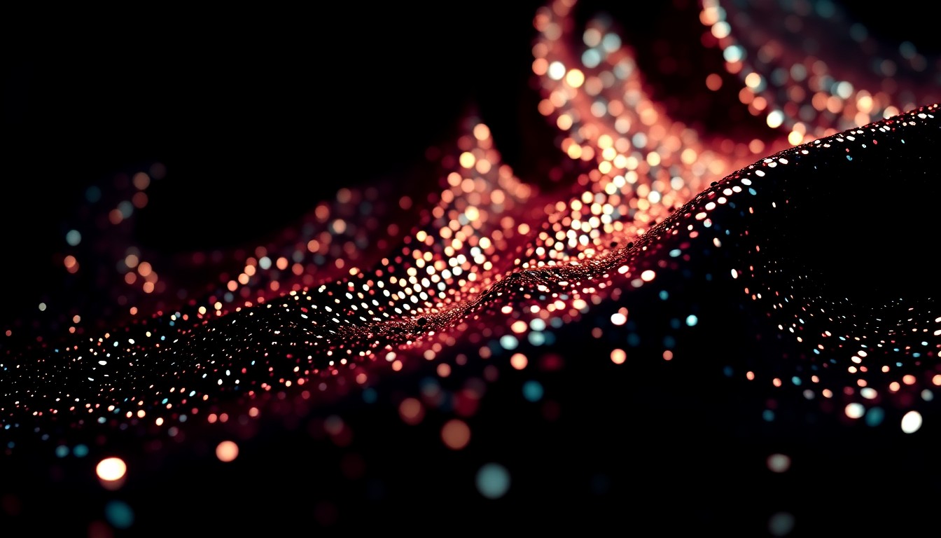 An extreme close-up of shimmering, glittering sequins captured in high-contrast studio lighting, evoking the luxurious and glamorous aesthetic associated with Catherine Bach's acting career.