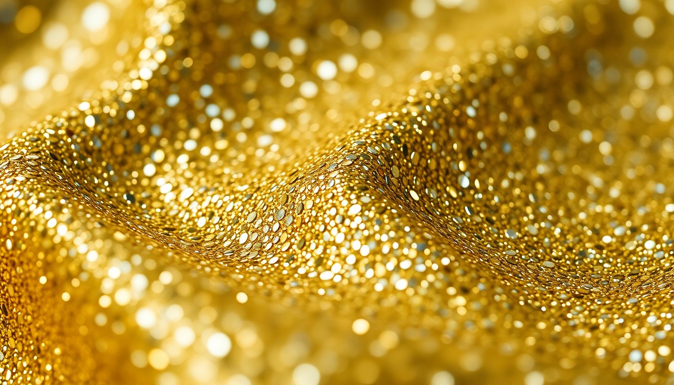 An abstract close-up image of shimmering, high-contrast gold and silver textures, evoking the glamour and luxury of the Mets founding family's renowned art collection.