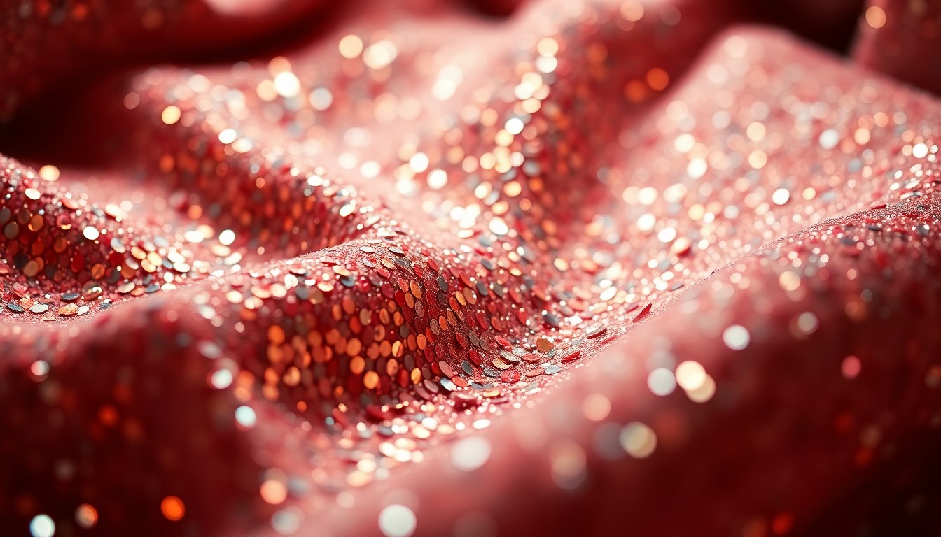 An extreme close-up of shimmering, reflective sequins in a high-contrast, studio-lit composition, conceptually representing the glamour and allure of HBO's most prestigious television series.