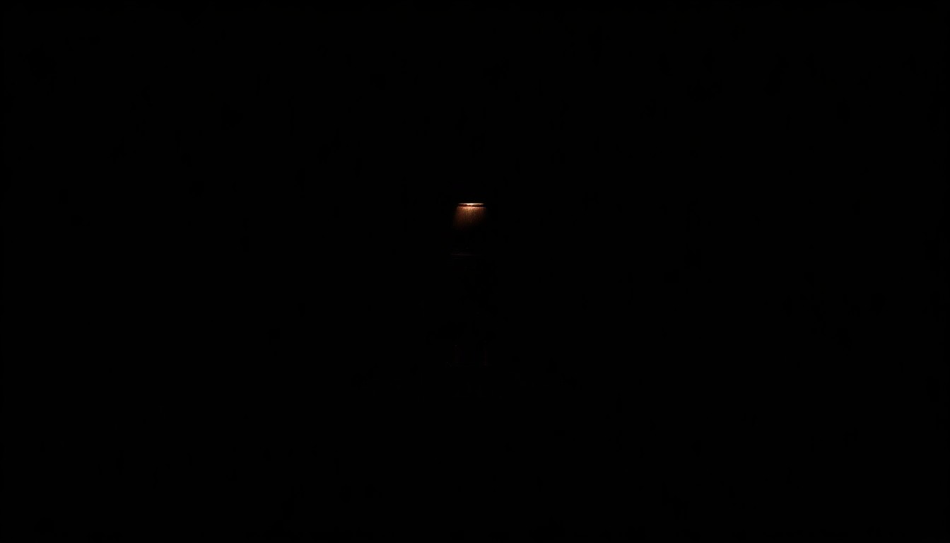 An extreme close-up photograph of a single bullet casing on a dark background, lit by a harsh, direct camera flash, creating a stark, gritty, investigative aesthetic.