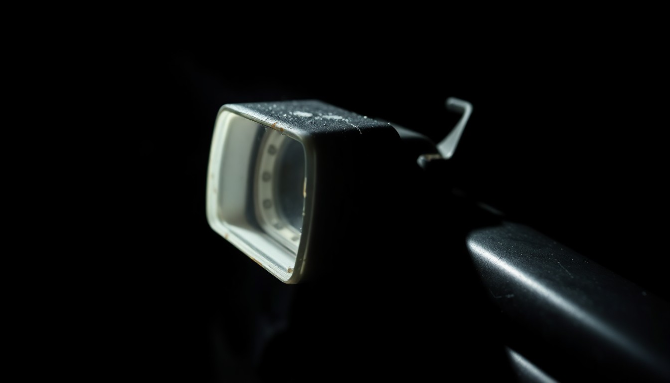 An extreme close-up photograph of a cracked and dented security gate component, lit dramatically by a harsh flash against a dark background, conveying a sense of the force and damage involved in this airport security breach.