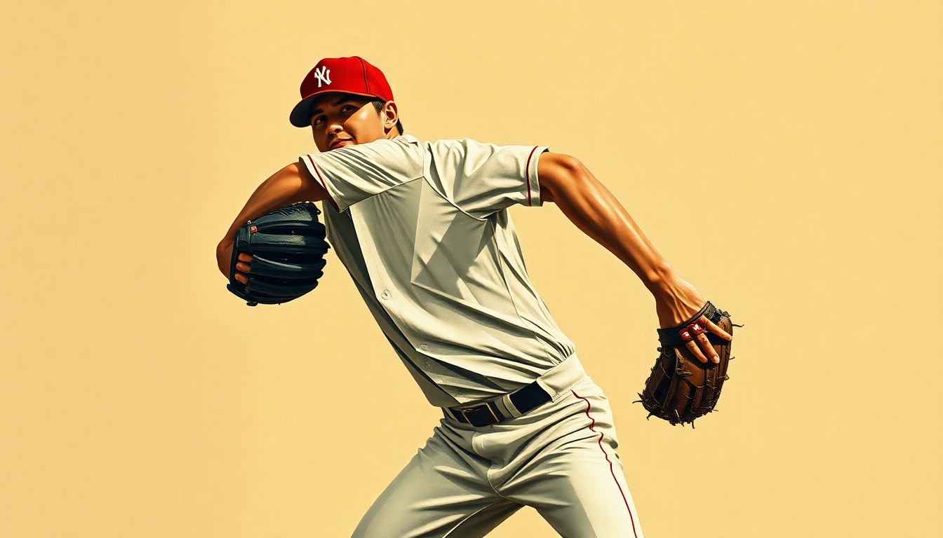 A cubist, geometric painting depicting the fragmented motion of a baseball pitcher's windup and delivery, with sharp, overlapping planes in muted earth tones representing the Phillies' pitching struggles.