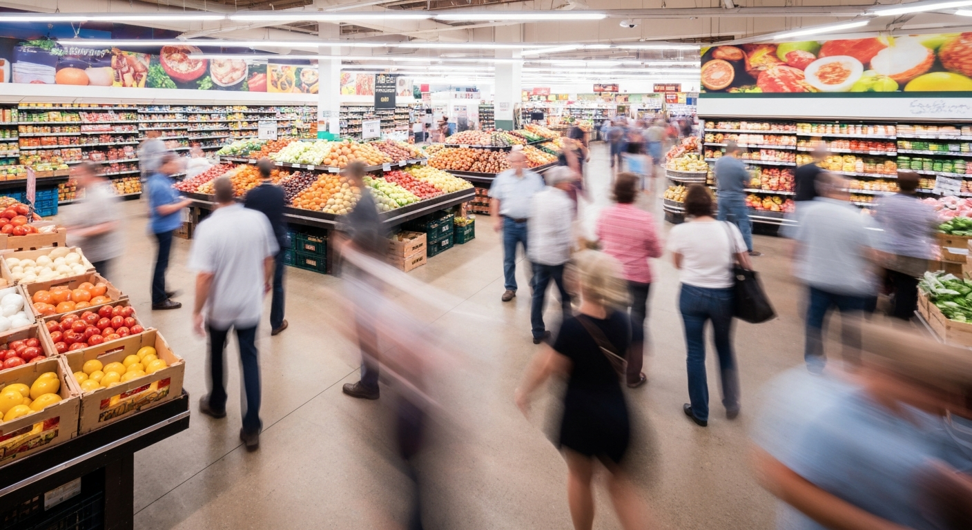 Heavily textured, sweeping oil paint brushstrokes in bright sunflower yellow, cherry red, and sky blue, conceptually representing the joyful energy of a community festival.
