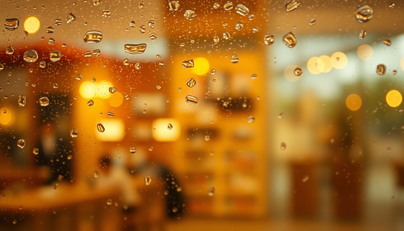 An abstract, out-of-focus scene of people browsing produce and artisanal goods at an outdoor market, captured in a hazy, dreamlike style with warm, earthy tones.