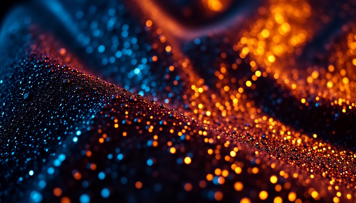An extreme close-up photograph of a lush, shimmering fabric texture, such as velvet or sequins, captured in dramatic, high-contrast studio lighting to create a high-fashion, editorial aesthetic.