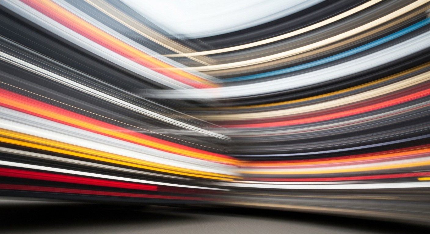 Sweeping, abstract streaks of vibrant color and motion, conceptually representing the fast-paced nature of local news and the importance of staying informed.