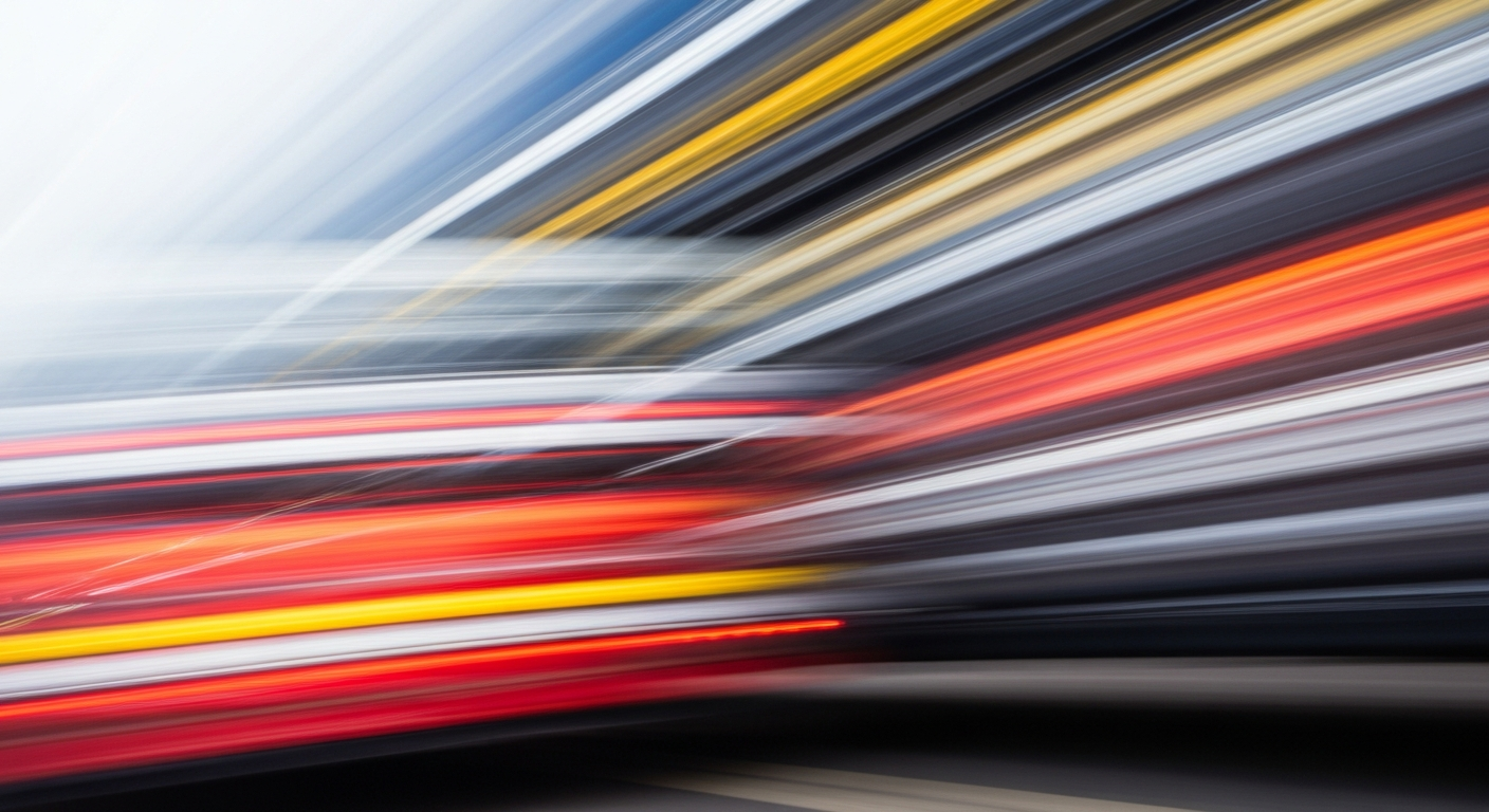 An abstract, colorful image with sweeping motion blur, conveying the dynamic and fast-paced nature of the data science industry.