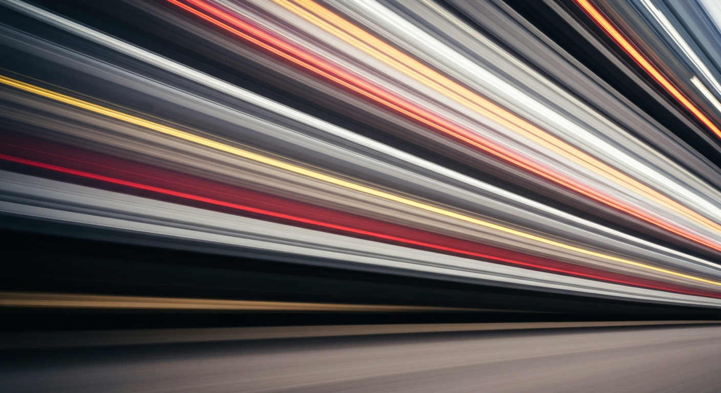 An abstract, motion-blurred image of a car in vibrant colors, conveying the sense of speed, innovation, and the evolving nature of automotive services.