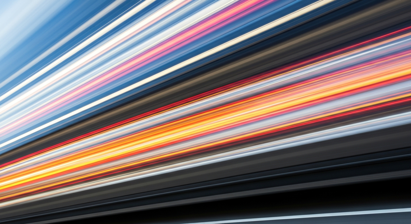 An abstract, colorful image featuring sweeping, blurred lines and shapes, conveying a sense of dynamic motion and spiritual transformation without depicting any specific objects or people.