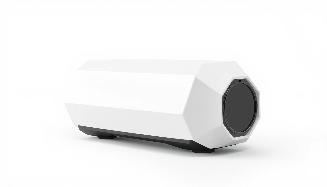 An extreme close-up of a shattered car sensor lens reflecting a faint red light, conceptually illustrating the vandalism of self-driving cars.