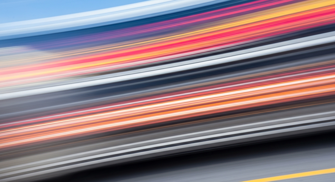An abstract, motion-blurred image of a vehicle in vibrant colors, conveying the energy and excitement of a Florida vacation destination.