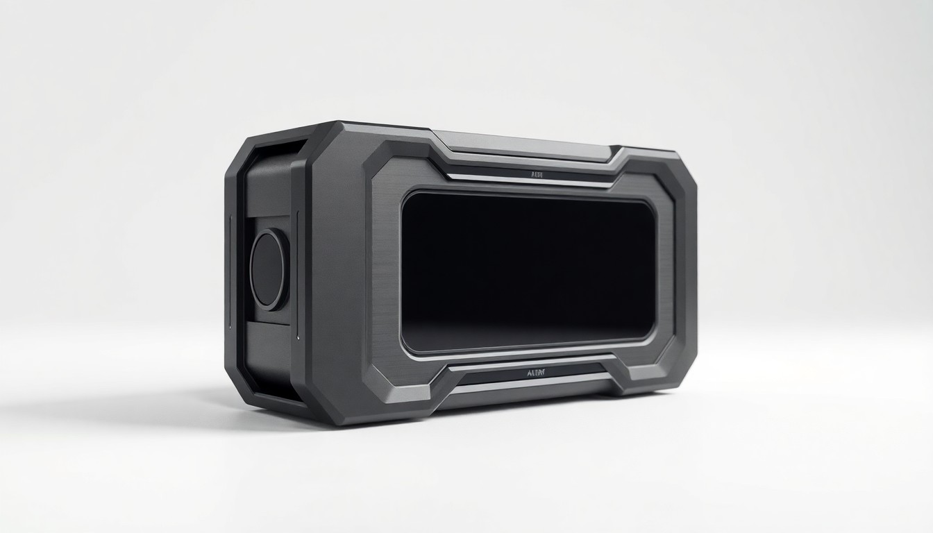 An extreme close-up of a minimalist, sleek, and highly engineered media device with clean lines and subtle metallic accents, conceptually representing the high-quality and informative programming of OCNN SCUSASC TV.