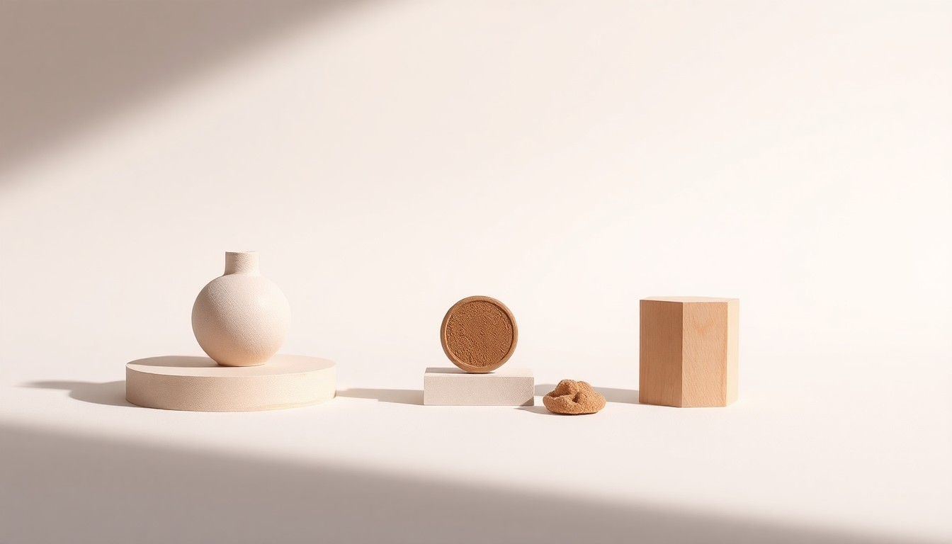 A high-end, photorealistic studio still-life photograph featuring a collection of polished geometric shapes and raw materials, conceptually representing the abstract concepts of corporate strategy, finance, and market analysis.