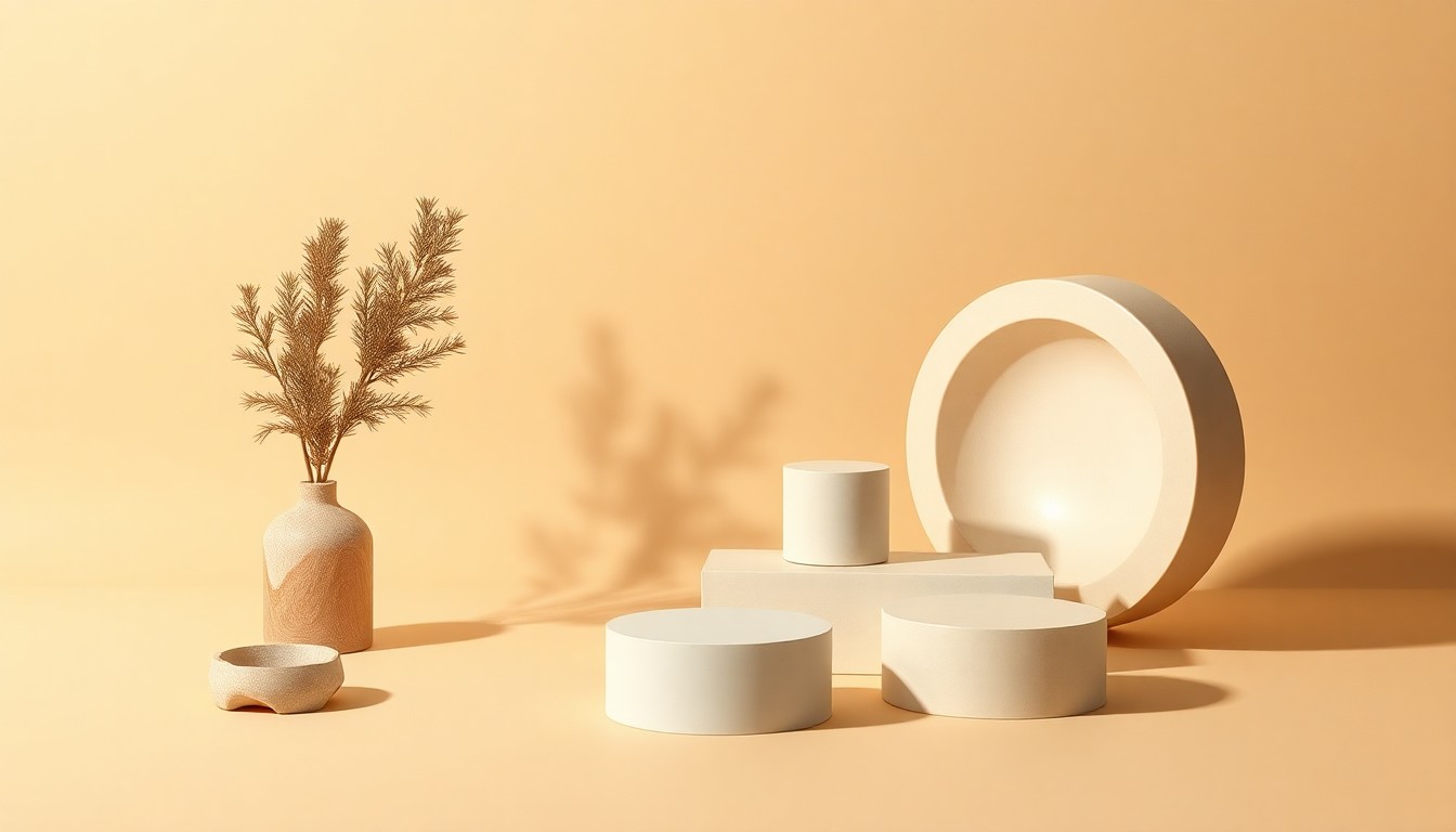 A high-end, photorealistic studio still-life photograph featuring a collection of sleek, geometric objects arranged elegantly on a clean, monochromatic background, conceptually representing the abstract ideas of live streaming, digital content consumption, and platform innovation.