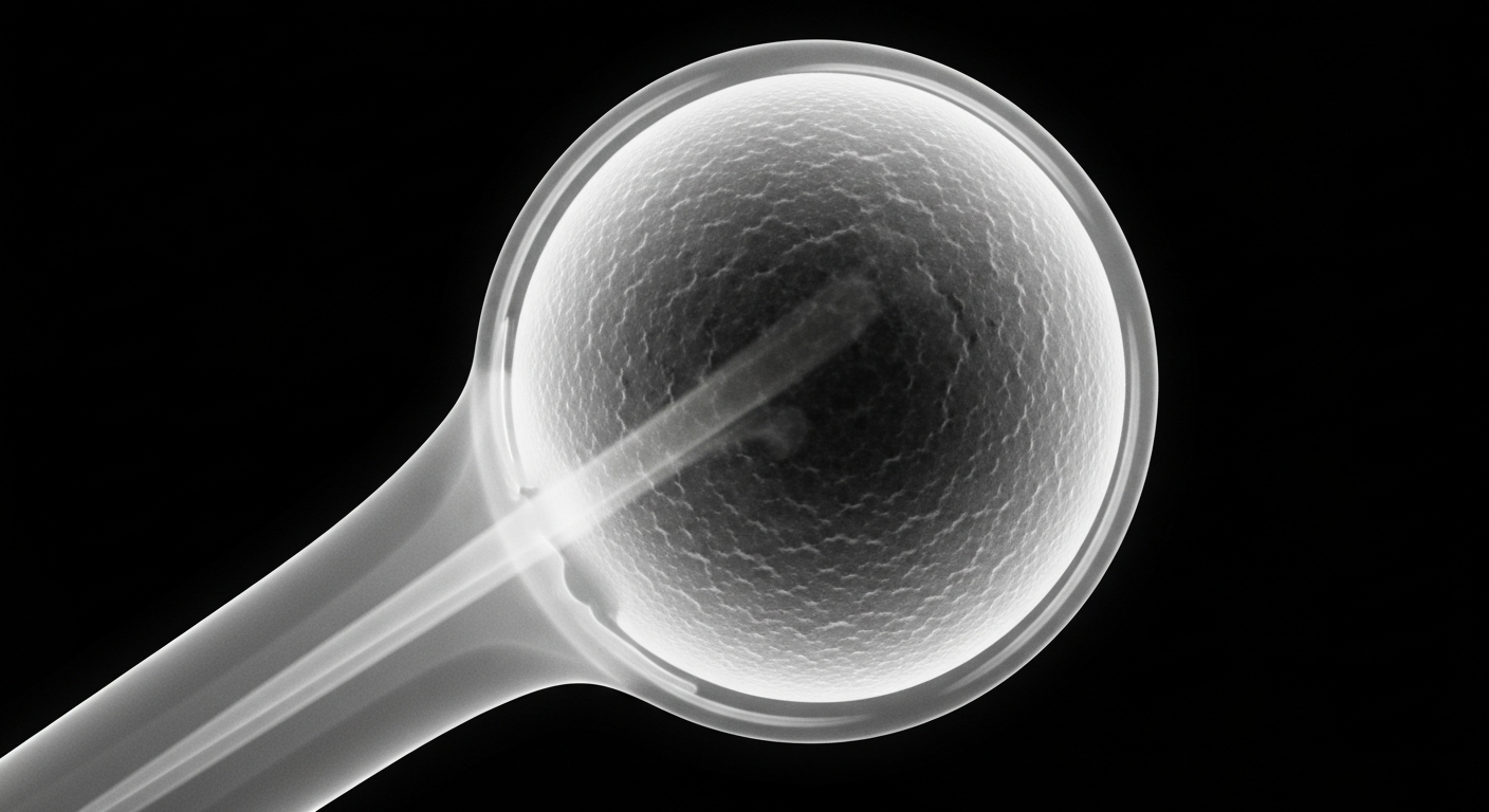 A ghostly, translucent X-ray photograph revealing the internal structure of an ice cream scoop, hinting at the potential health risks of unlabeled ingredients.