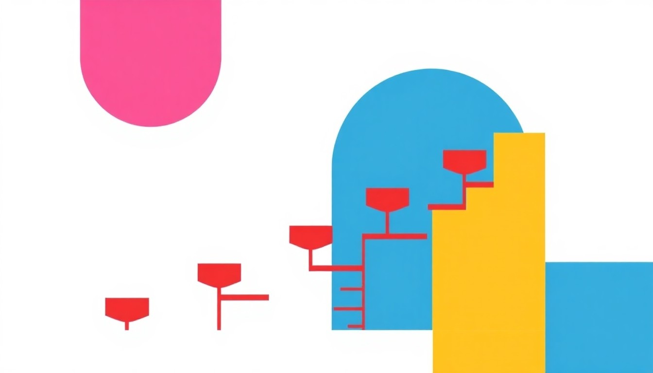 An abstract composition of overlapping geometric shapes in shades of blue, green, and red, conveying the interconnected nature of factors that influence economic opportunity.