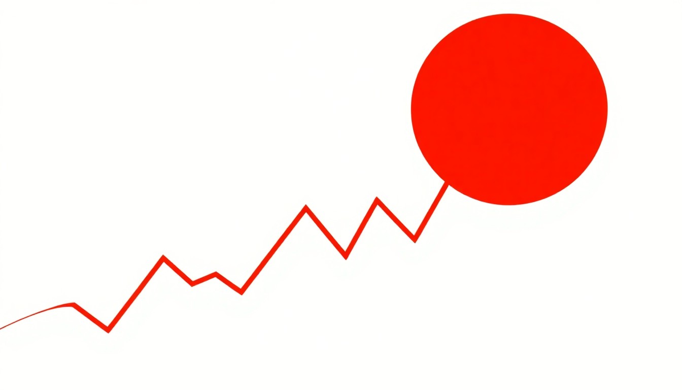 A vibrant abstract illustration composed of overlapping triangles and circles in shades of blue, red, and yellow, conceptually representing the volatility and uncertainty in the oil market.