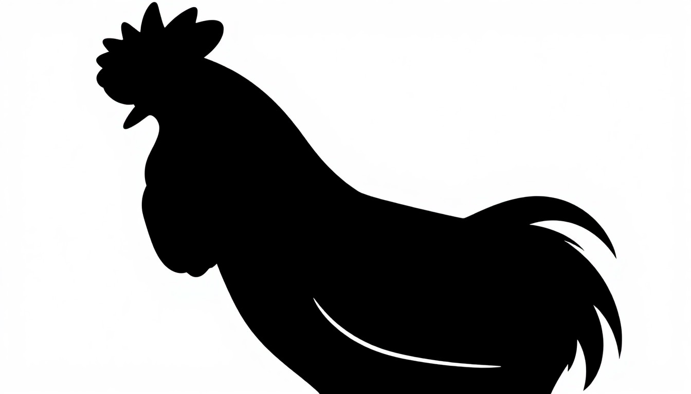 A striking black and white silhouette of a rubber chicken, symbolizing the enduring comedic legacy of actor Leslie Nielsen.