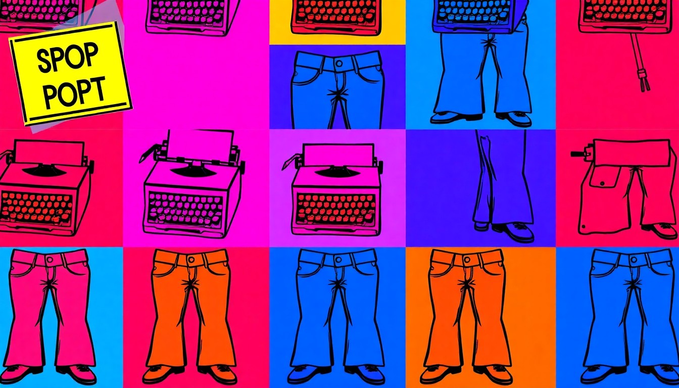 A high-contrast silkscreen print of a 1970s protest sign in a grid pattern, using bright neon colors and heavy black outlines to create a modern pop art interpretation of the era's social and political unrest.