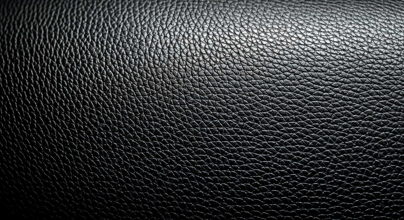 An extreme close-up of a textured automotive material, such as pebbled leather or woven mesh, captured in a dramatic, high-contrast lighting style that emphasizes the raw, tactile nature of the subject.