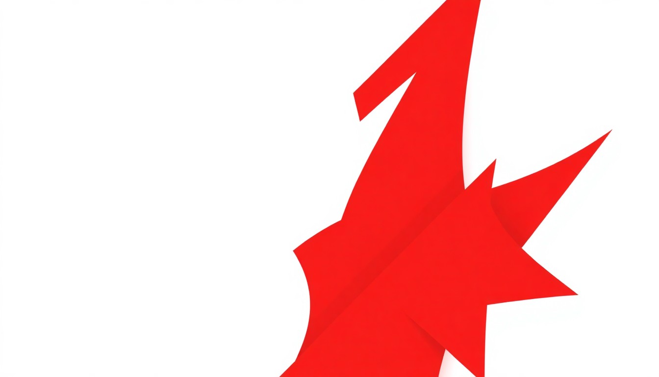 An abstract illustration featuring bold, geometric shapes in red, white, and black, capturing the high-energy spirit of a rock concert.