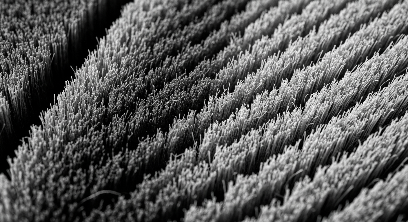 An extreme close-up photograph of the pebbled, textured surface of a car wash brush, capturing the intricate patterns and materials that are essential to the car wash experience.