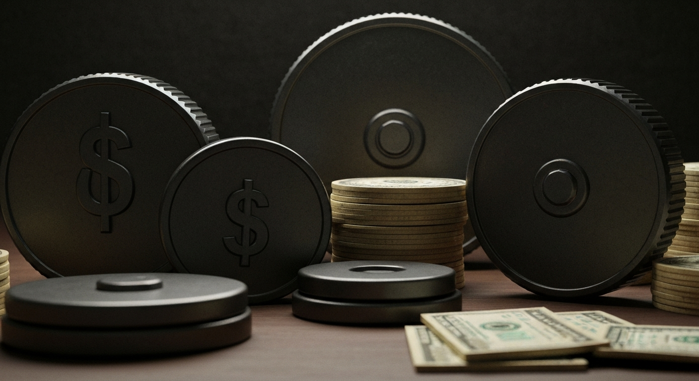 An extreme close-up of intricate gears, levers, and metal components of a banking machine, conveying the heavy, industrial nature of financial infrastructure without depicting any literal currency or symbols.