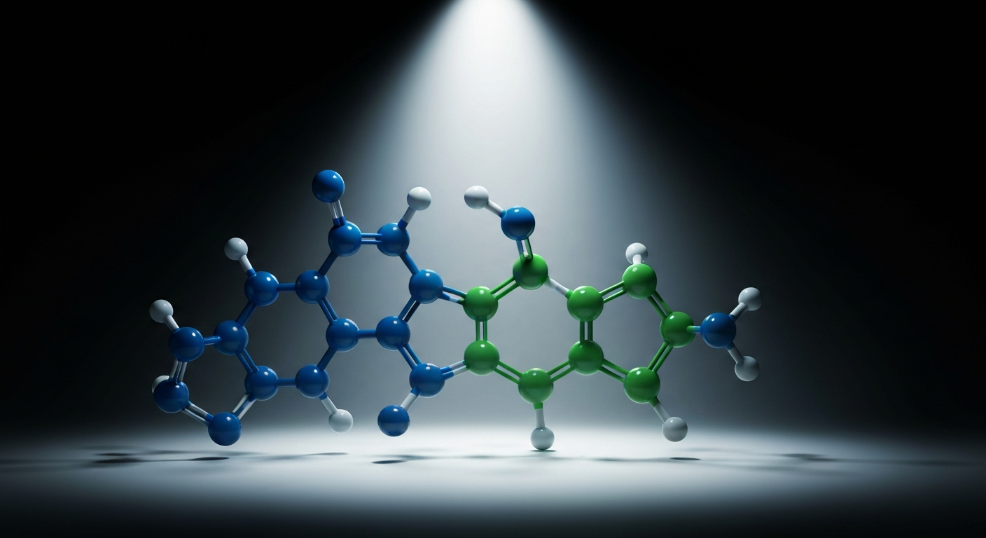 An extreme close-up of a crystalline structure in shades of blue and green, conceptually illustrating the raw materials and manufacturing process behind the Oxone chemical compound.