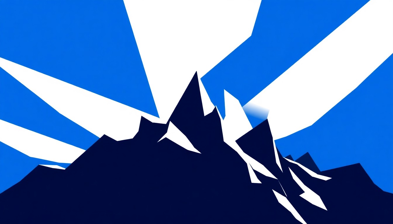 An abstract illustration featuring bold, geometric shapes in shades of blue and white, conceptually representing the changing landscape of online data science education resources.