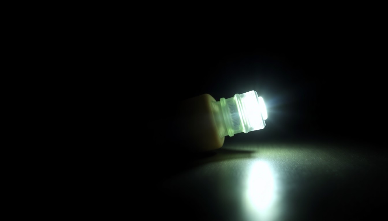 An extreme close-up photograph of a household object related to the crime scene, such as a door handle or a piece of furniture, lit by a harsh, direct camera flash against a pitch-black background, creating a stark, gritty, investigative aesthetic.