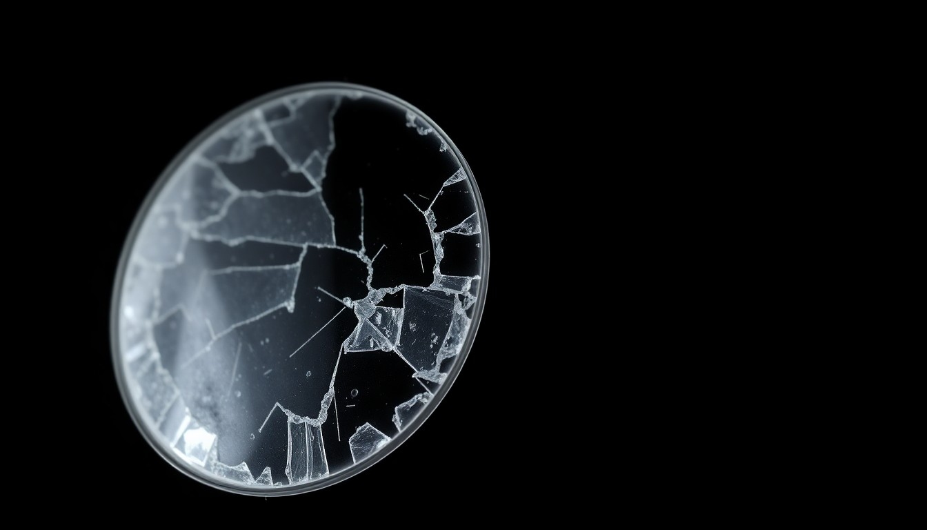 An extreme close-up photograph of a shattered motorcycle part, conceptually illustrating the devastating impact of the crash that claimed a young woman's life.
