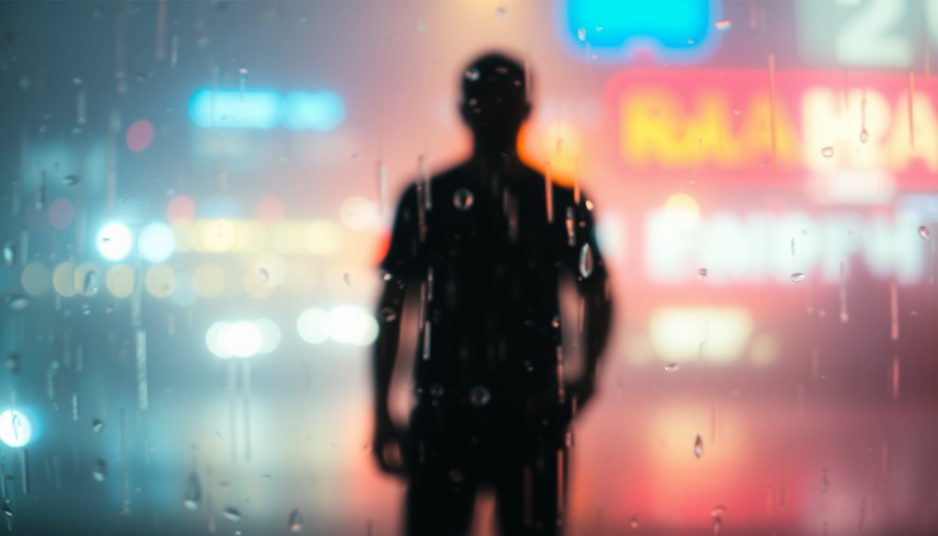 An extremely blurred, abstract image composed of soft, warm pools of color and light, depicting a shadowy human figure standing in the foreground against a hazy, dreamlike backdrop, conceptually representing the ambiguity and speculation surrounding a mysterious online post.