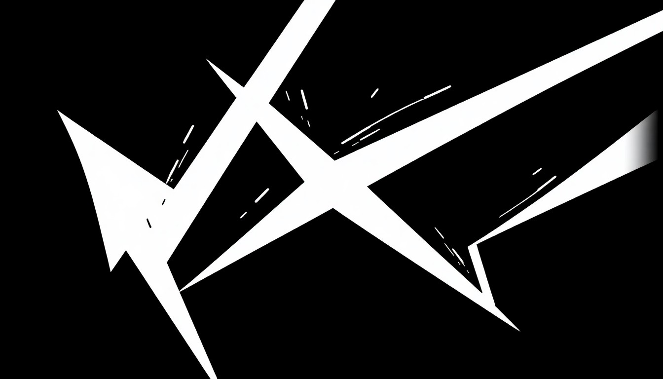 An abstract, minimalist illustration featuring stark black silhouettes and geometric shapes in high-contrast red and white, conveying the idea of law enforcement, community, and public safety in Santa Monica.