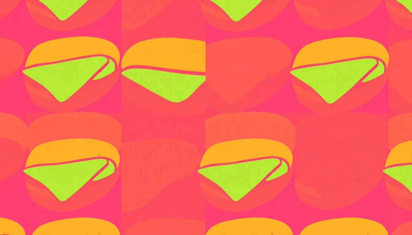 A brightly colored, high-contrast silkscreen print of a single, iconic cheesesteak ingredient repeated in a tight grid pattern, conceptually representing the debate over a restaurant's extravagant interpretation of a regional culinary staple.