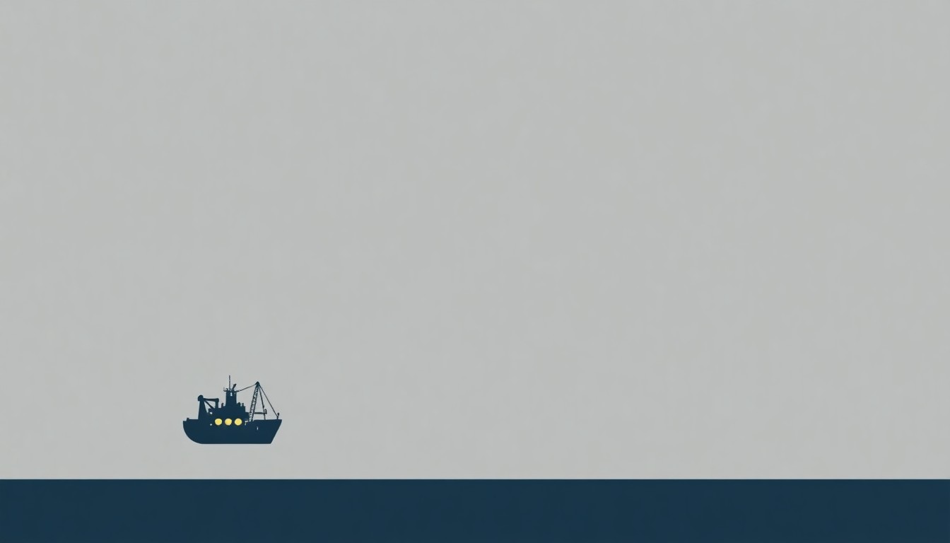 A minimalist, abstract illustration using bold geometric shapes and a muted color palette of dark grays, blues, and reds to conceptually represent the impact of the conflict in the Strait of Hormuz on global oil prices and financial markets.