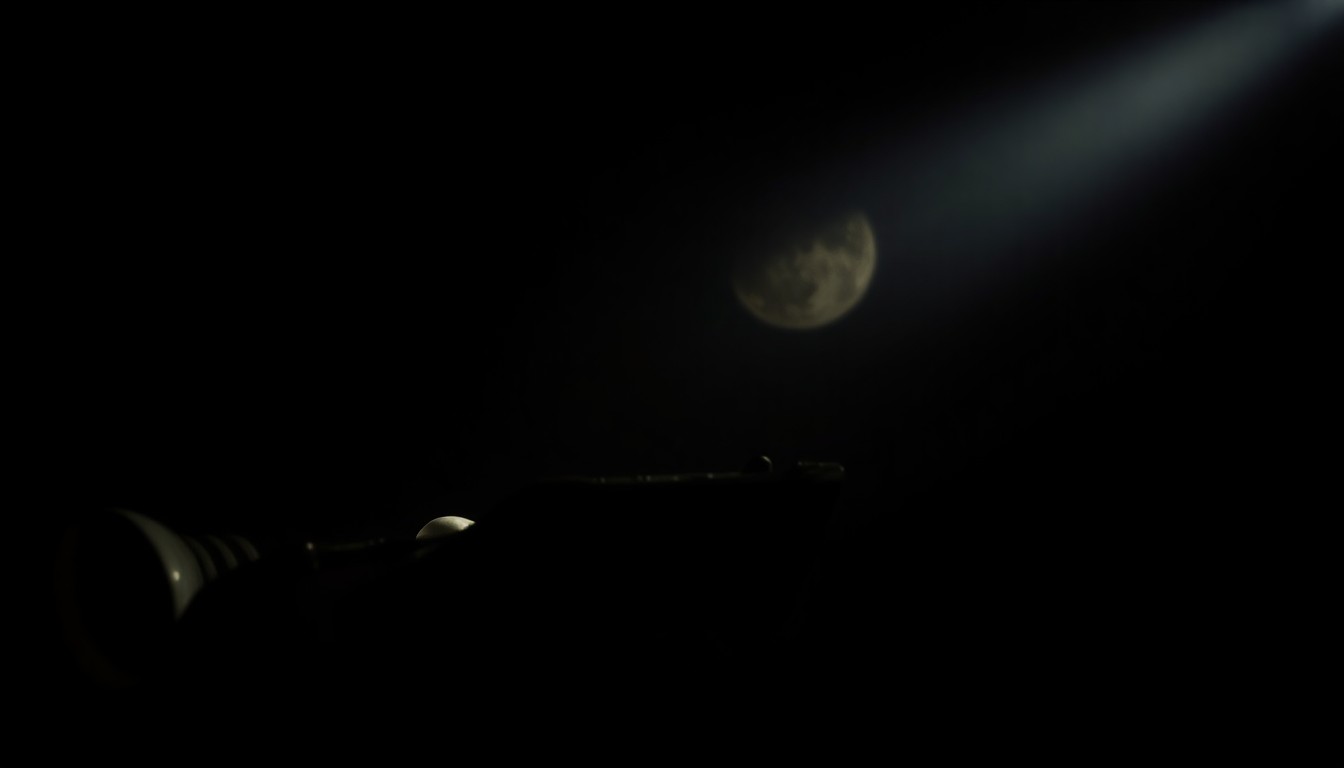 An extreme close-up photograph of a twisted, damaged car part reflecting a harsh, bright light, conceptually illustrating the aftermath of a violent collision on the highway.