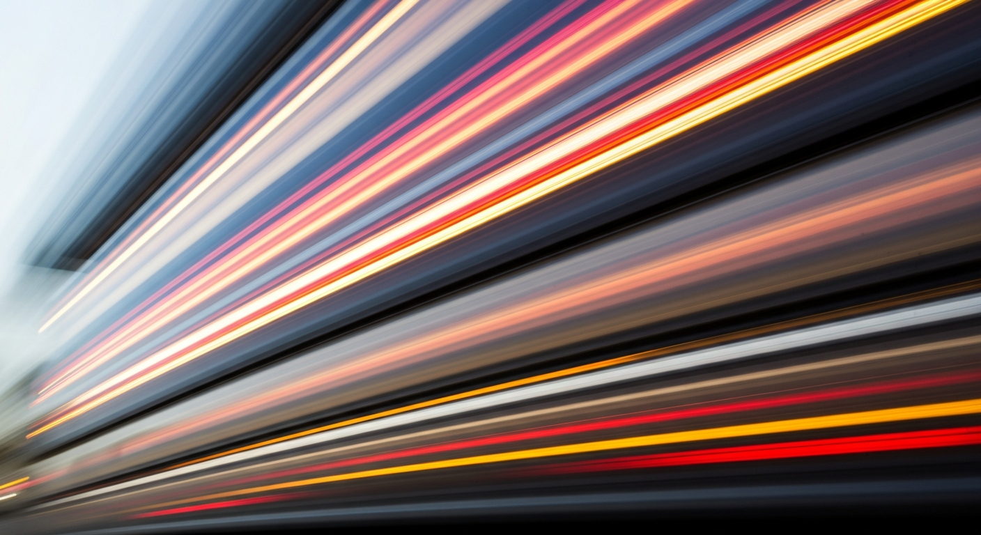 An abstract, colorful image depicting the motion and energy of a moving vehicle, conveying the dynamic and evolving nature of the car maintenance lookup industry.