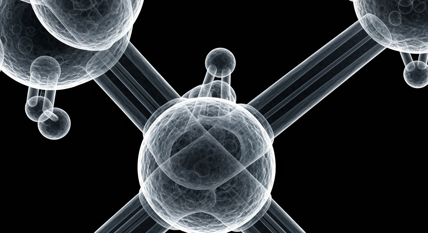 A ghostly, translucent X-ray image revealing the intricate molecular structure of the ALXN1840 compound, conceptually illustrating its potential to better manage copper levels and neurological symptoms in Wilson's disease.