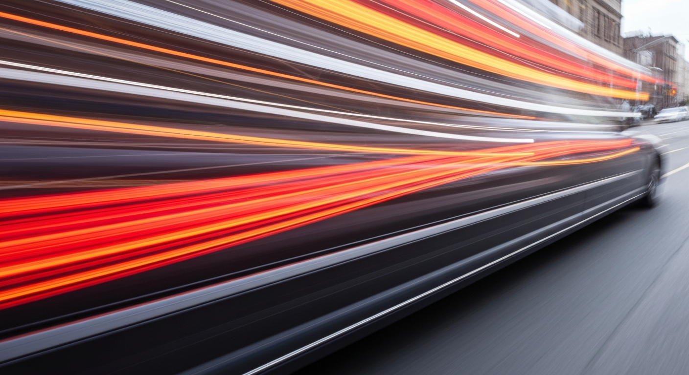 An abstract, colorful image created with sweeping brushstrokes, conveying the fast-paced, ever-changing nature of the auto repair industry on Jerome Avenue.