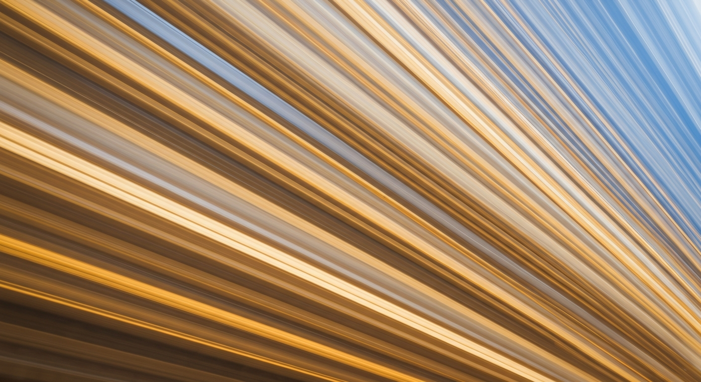 An abstract, blurred image of a construction crane in motion, with vibrant streaks of color representing the energy and dynamism of the Chicago construction industry.