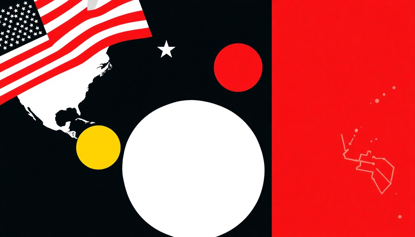 A minimalist abstract illustration using bold geometric shapes and primary colors to convey the volatility and uncertainty in global energy markets and trade caused by geopolitical conflicts.