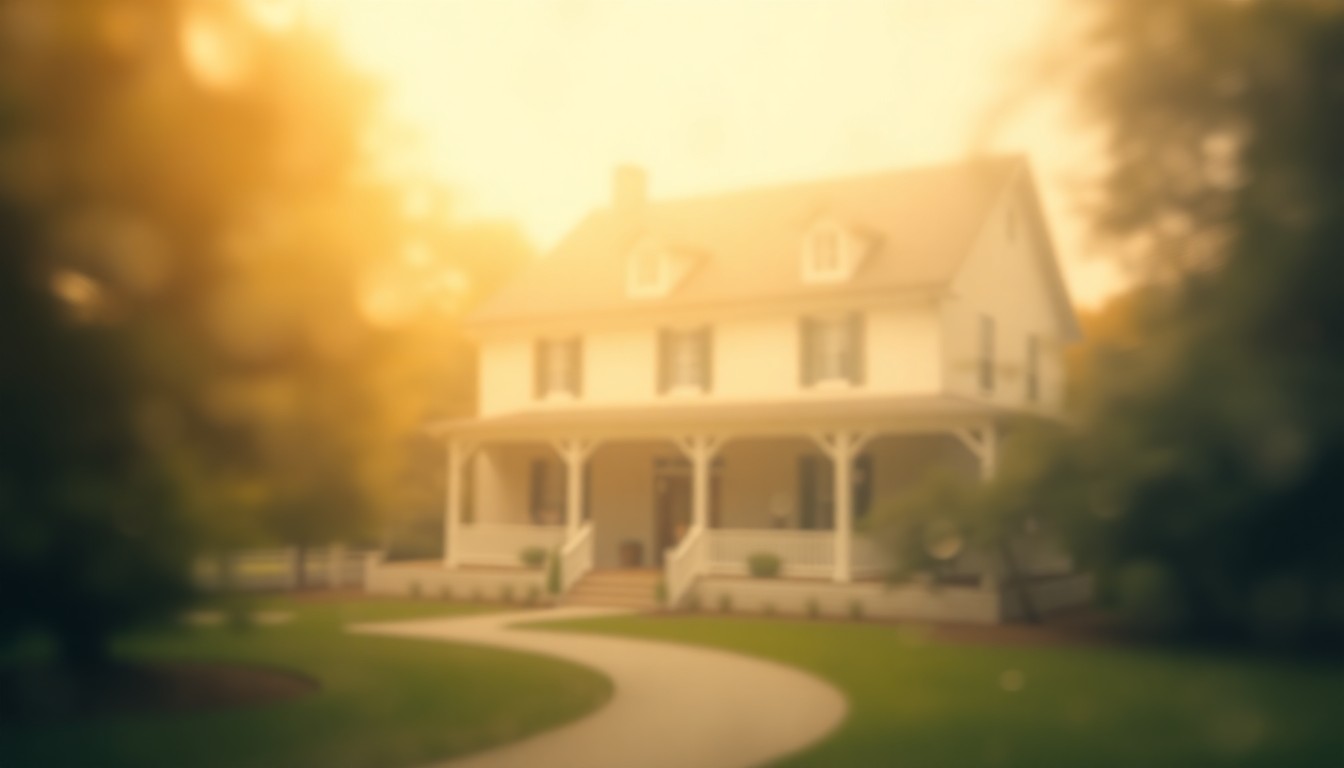 An abstract, out-of-focus scene featuring a newly constructed home surrounded by blurred greenery and soft natural light, conceptually representing the premium residential development in Bristol.