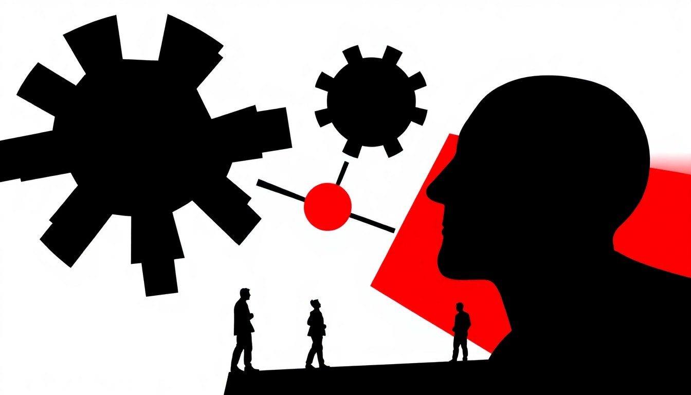 A striking, minimalist illustration featuring bold, jagged geometric shapes in high-contrast red and black, conceptually representing the interconnected cultural references and nodal recognition at the heart of the Connections puzzle.