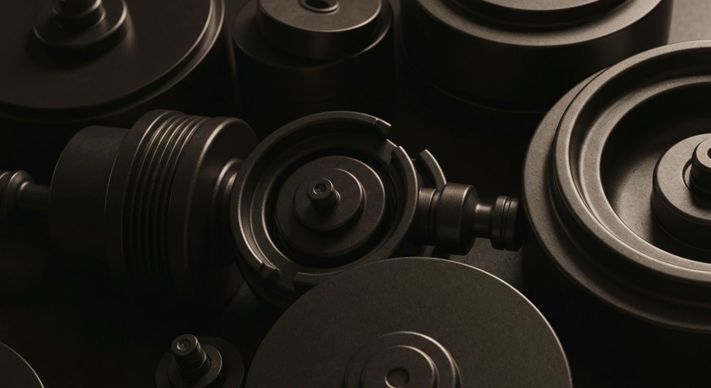 An extreme close-up of gears, levers, and other heavy industrial banking machinery, conveying the tangible financial infrastructure and institutional investment behind The Gap's future.