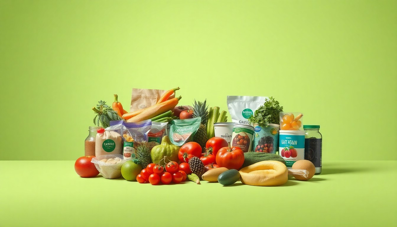 An arrangement of premium organic produce, herbal supplements, and natural bath products, conceptually representing the diverse product selection and community-focused values of the long-running Rainbow Grocery Cooperative.