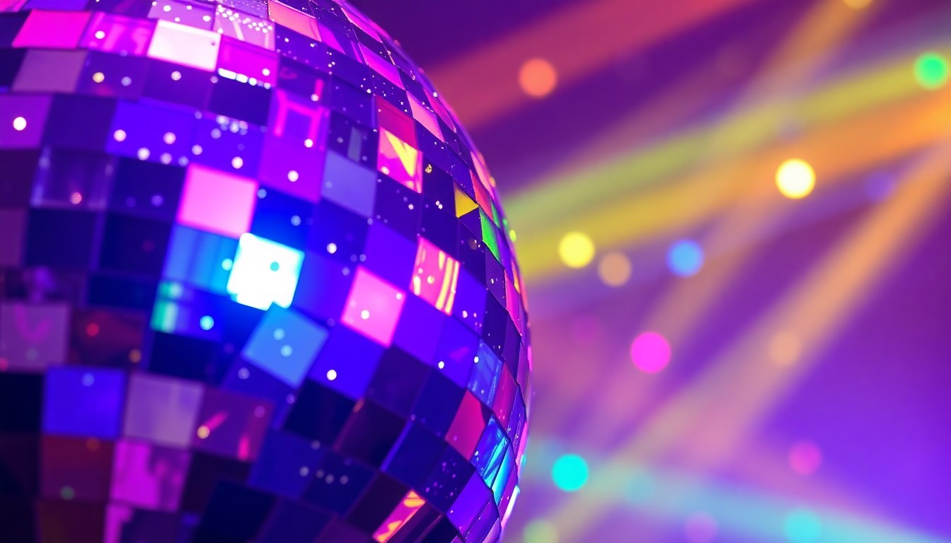 An abstract close-up photograph of shattered glass reflecting colorful lights, conveying the vibrant, sensory-immersive experience of an electronic dance music festival.