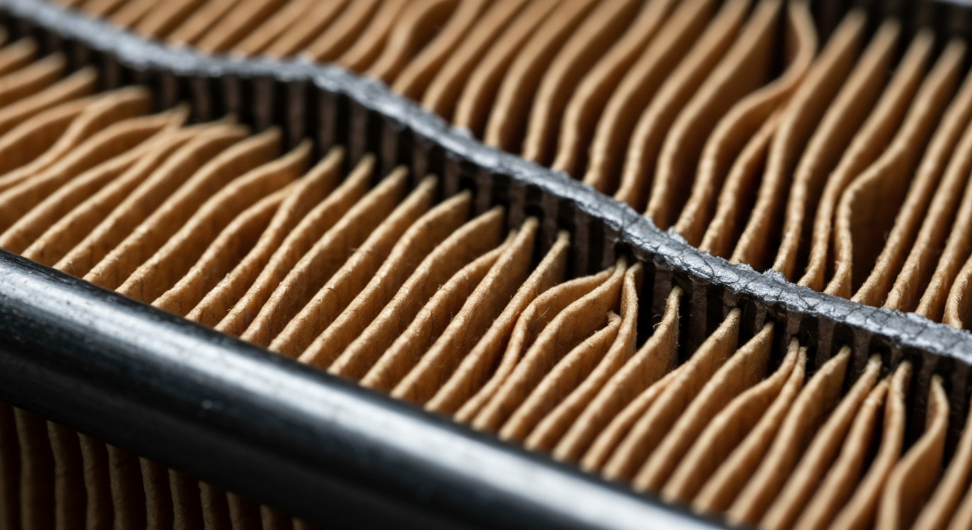 An extreme close-up of the textured surface of a freshly changed oil filter, with dramatic lighting highlighting the intricate patterns and materials, conveying the precision and care of a professional oil change service.