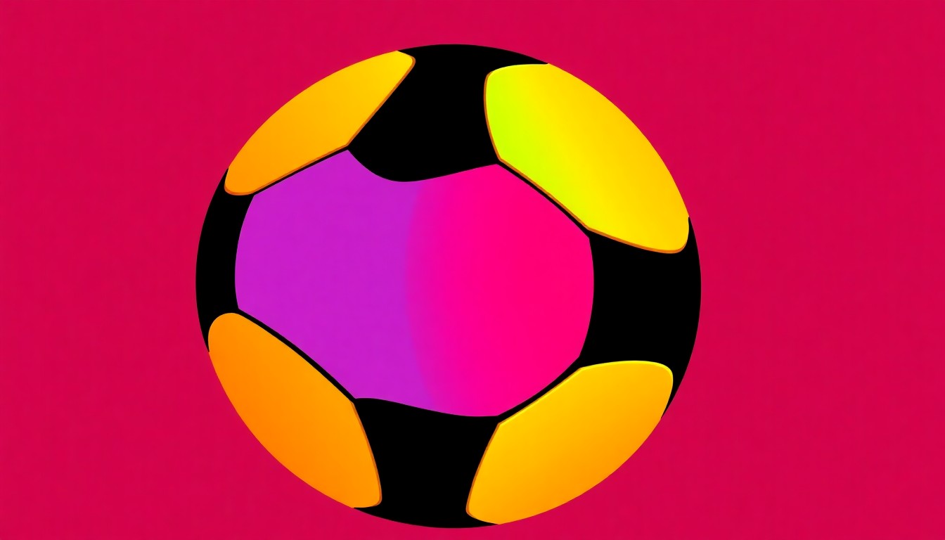 A bold, colorful silkscreen-style illustration featuring a football icon repeated in a grid pattern, conveying the concept of a school district exploring new sports programs to engage students.