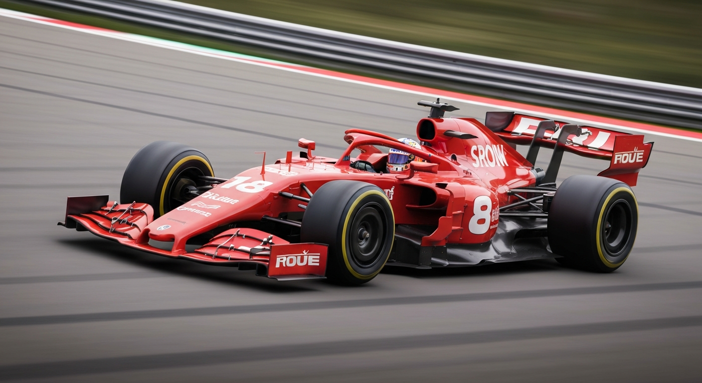 An abstract, blurred image of vibrant red, orange, and yellow brushstrokes conveying the motion and speed of an electric vehicle, conceptually representing the disruption caused by the tornado at Rivian's factory.