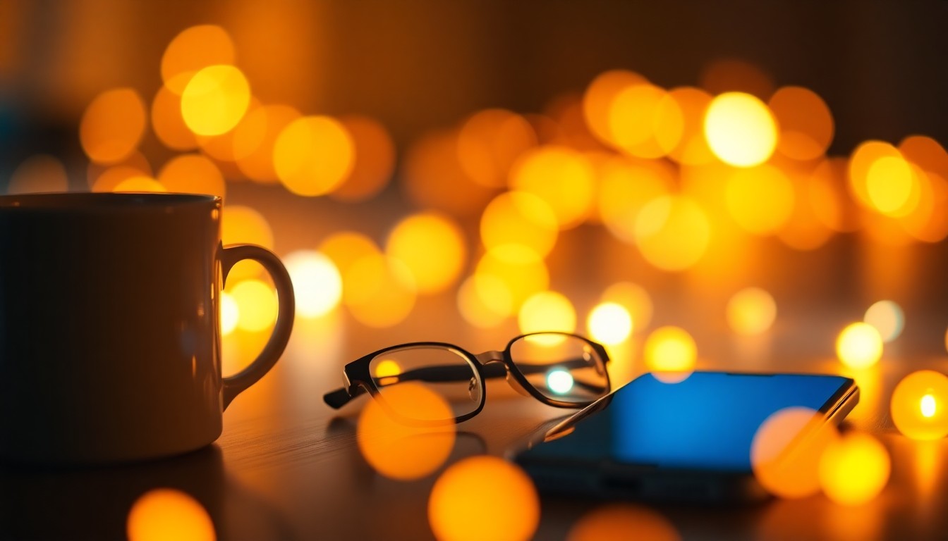 An abstract, impressionistic scene of blurred lifestyle objects in a warm color palette, conveying a sense of contemplation and personal decision-making.